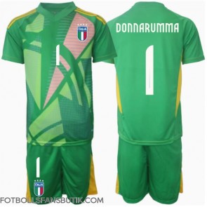 Italien Gianluigi Donnarumma #1 Målvakt Replika Bortatröja Barn EM 2024 Kortärmad (+ Korta byxor)